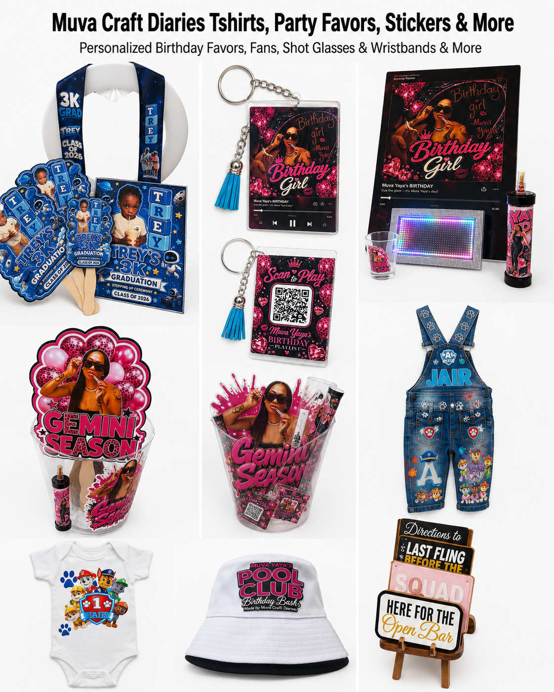 Muva Craft Diaries Tshirts, Party Favors, Stickers & More