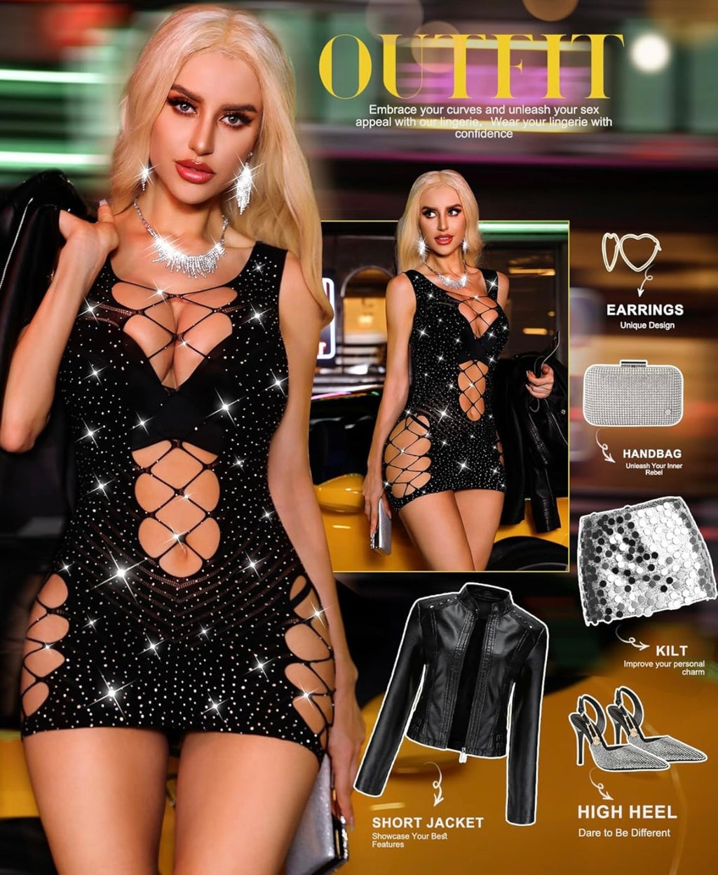 Womens Fishnet Lingerie Mesh Chemise Babydoll Bodysuit Lace Smock Lingerie for Women