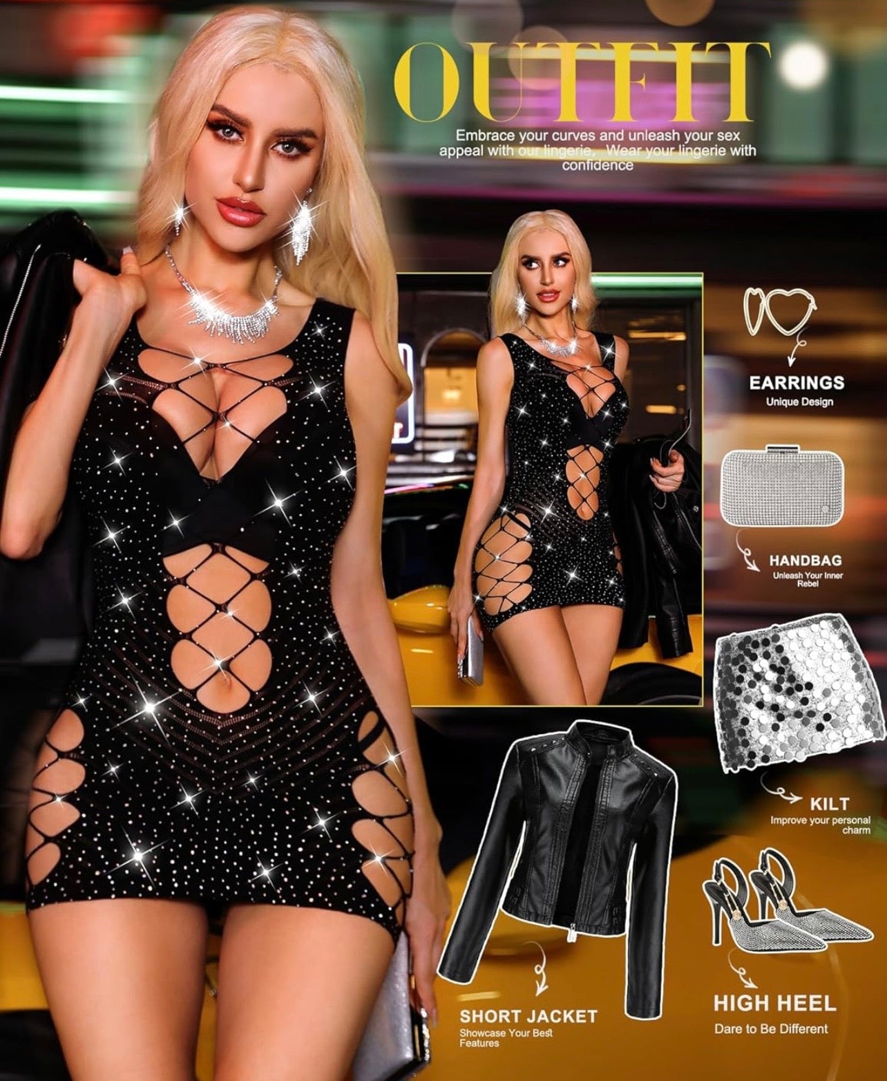 Womens Fishnet Lingerie Mesh Chemise Babydoll Bodysuit Lace Smock Lingerie for Women