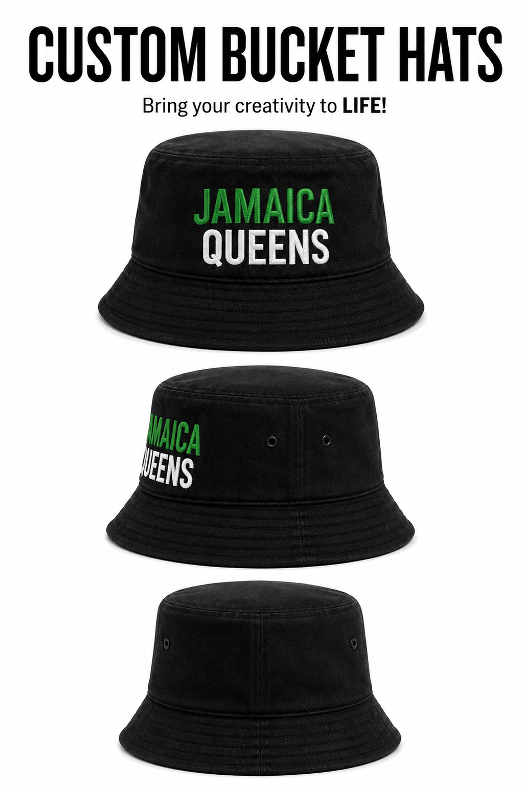 Jamaica Queens Bucket Hat | Personalized Hat