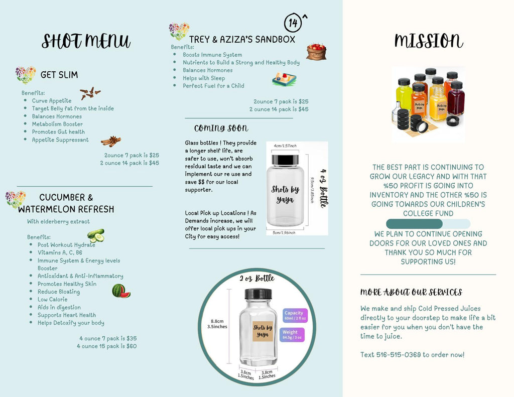 Wellness Shots 2 oz (LOCAL DELIVERY & DROP OFF ONLY)