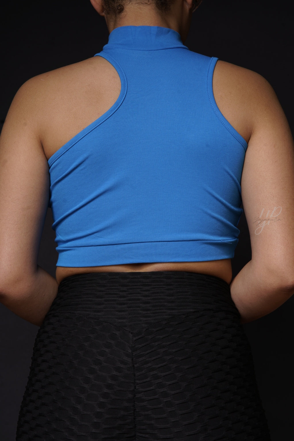 Raises | Asymmetrical High-Neck Performance Crop Top