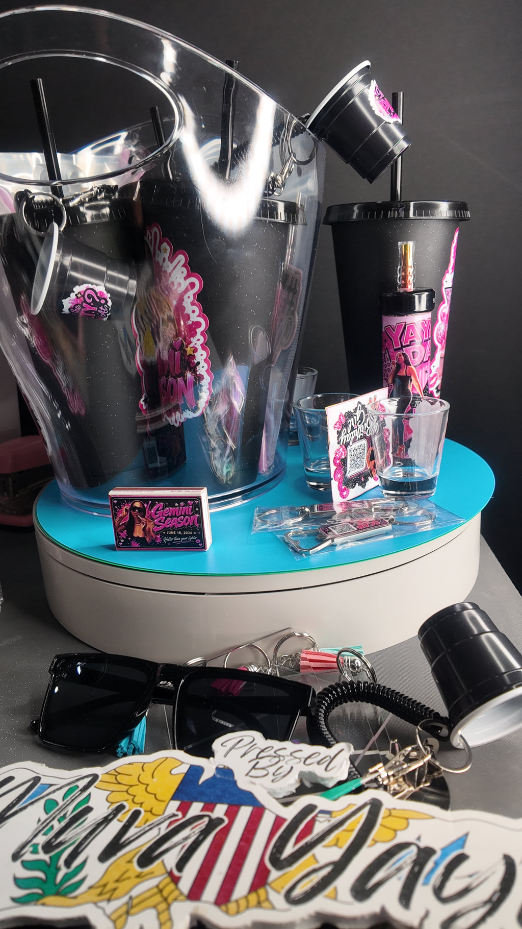 Custom Party Favor Bundle STARTER 5 PACK | Personalized Birthday Favors, Fans, Shot Glasses & Wristbands & More