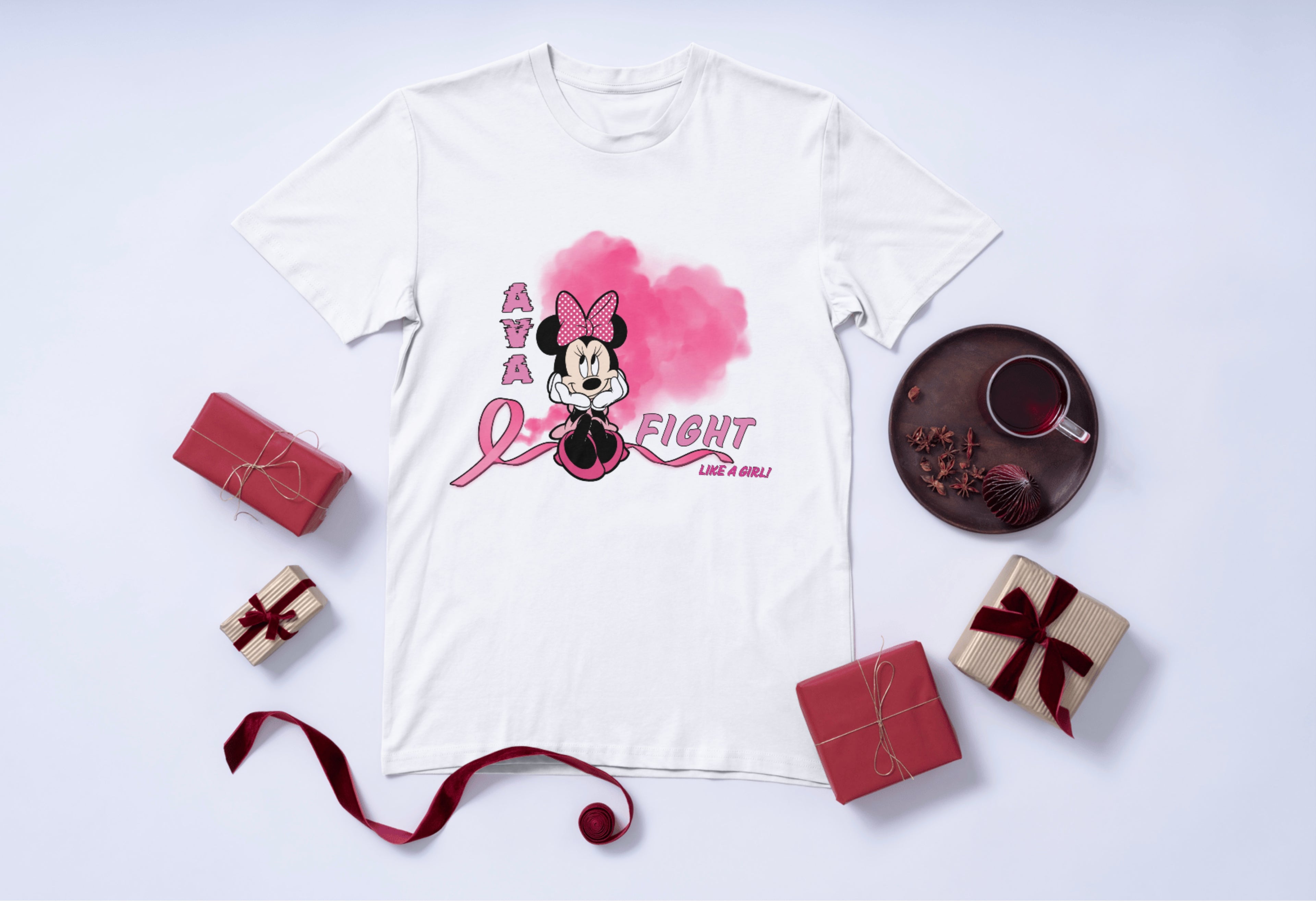 Breast Cancer Awareness Custom Child’s Name Mouse Toddler Tshirt