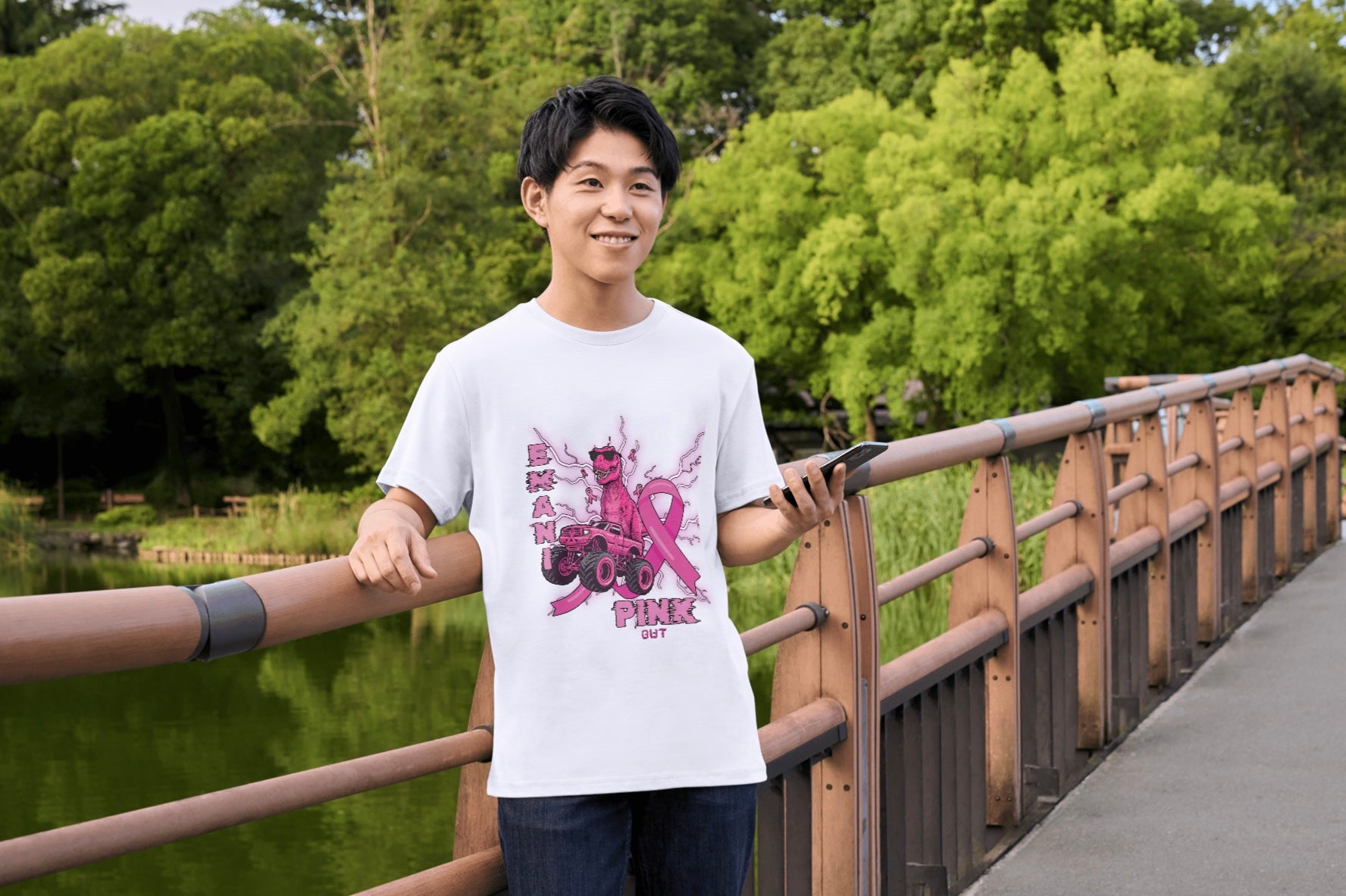 Breast Cancer Awareness Custom Child’s Name Dino Truck Toddler Tshirt