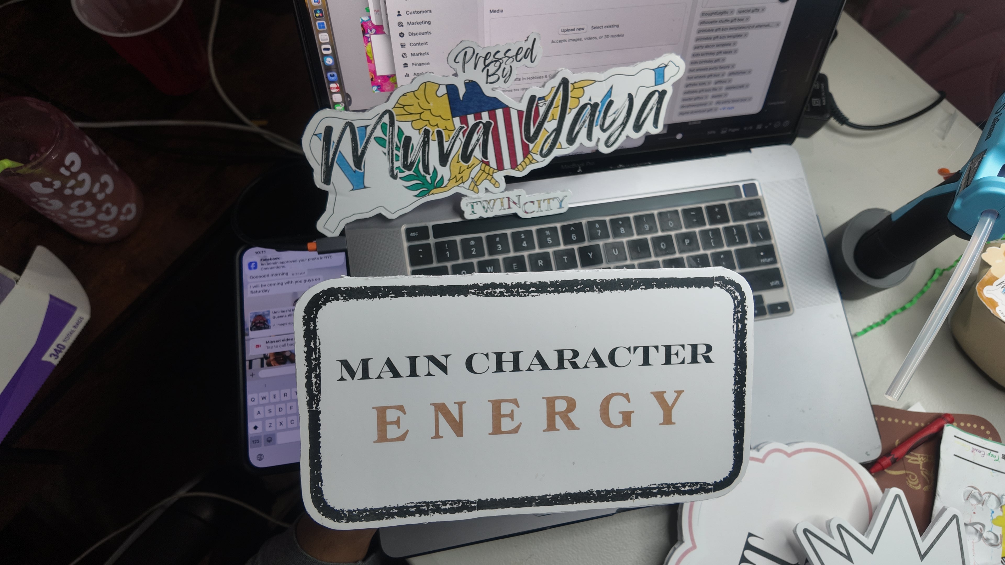Main Character Energy PhotoBooth Props DOWNLOADABLE CAMEO SILHOUETTE Template