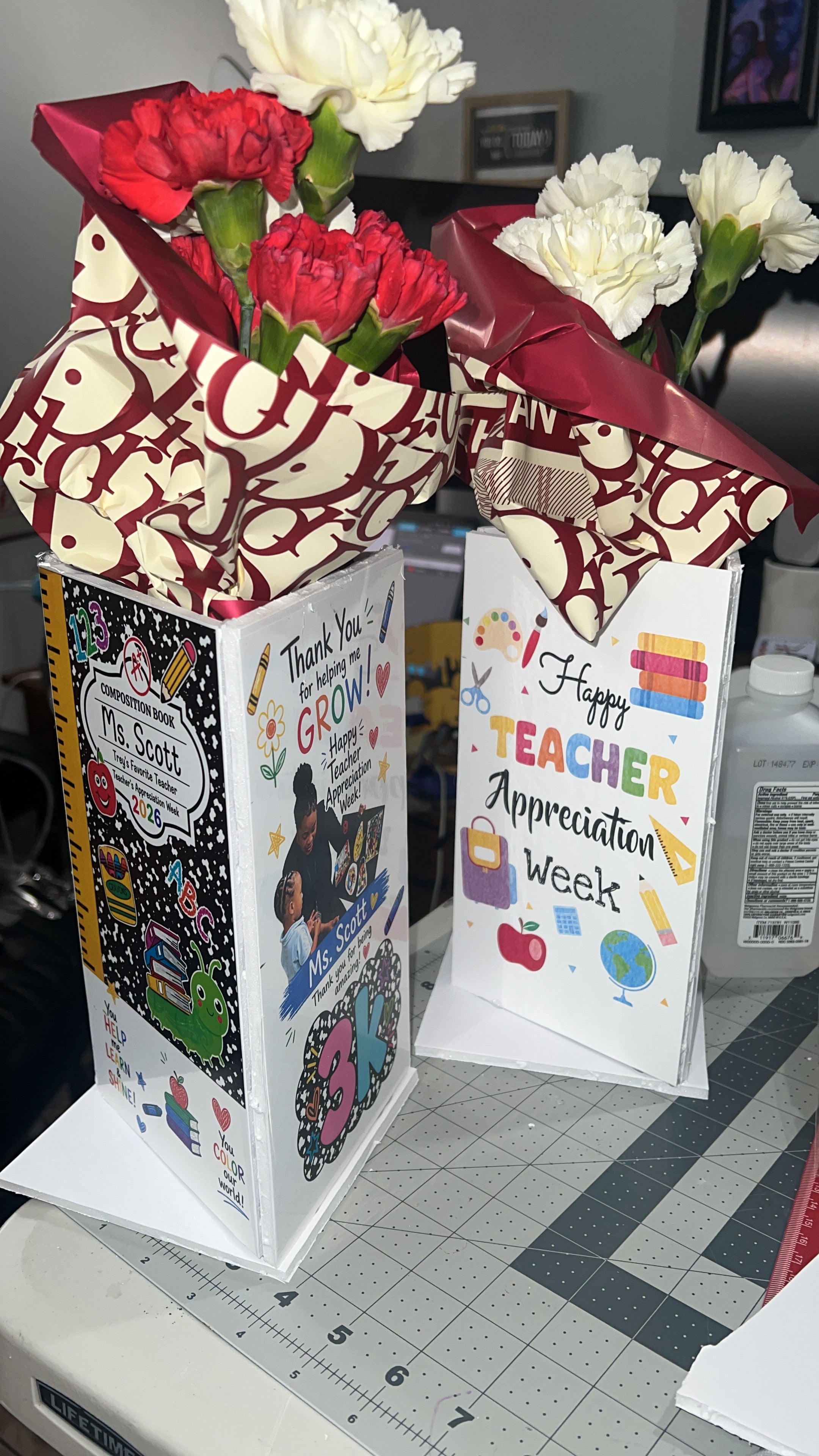 Personalized Teacher Appreciation Gift Box 8 inches in height, 5 inches in width