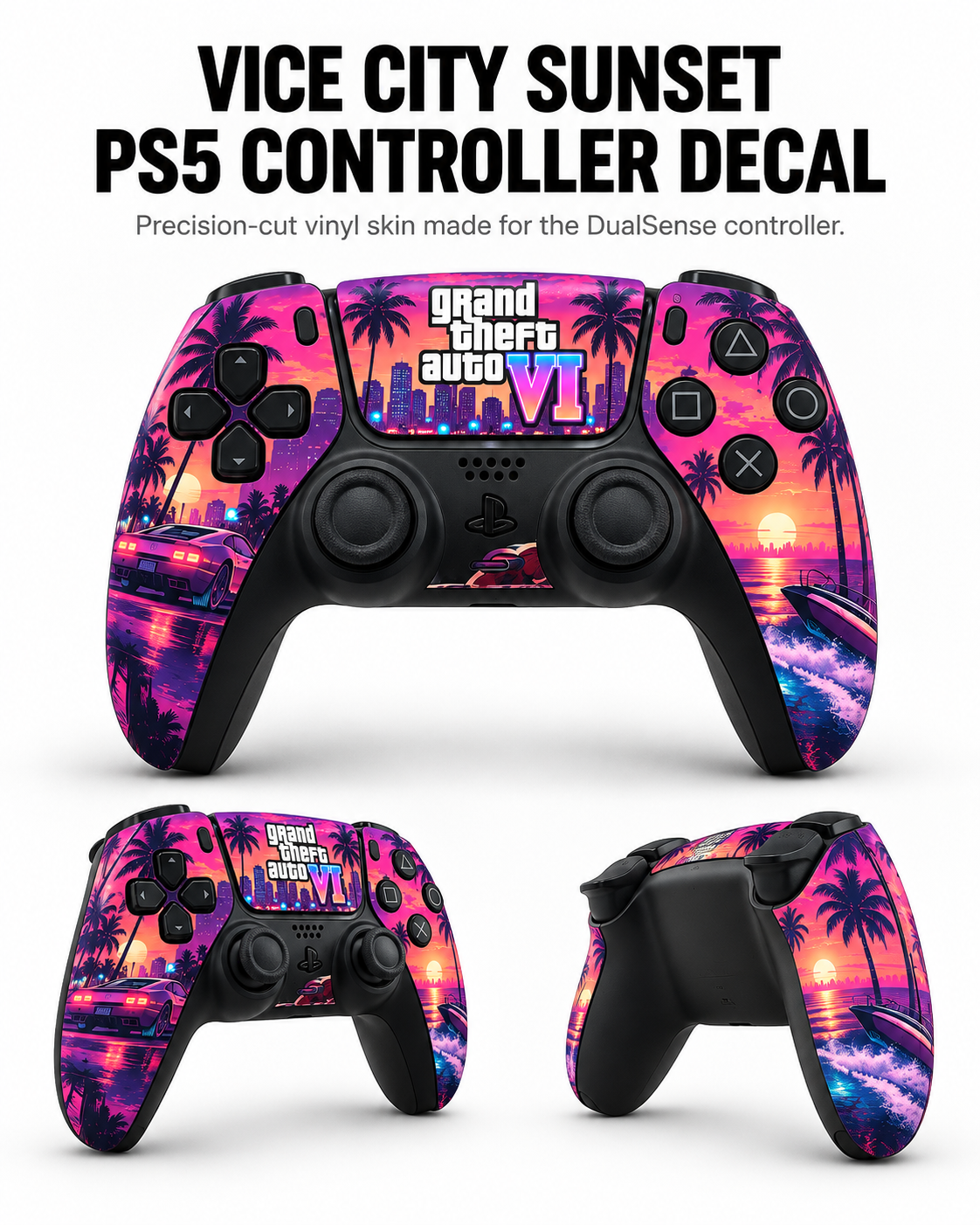 Vice City Sunset PS5 Controller Decal