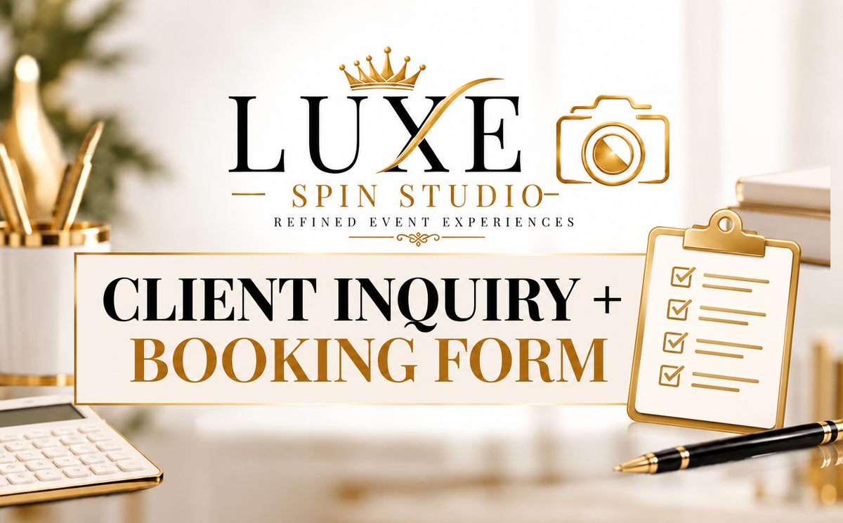 Luxe Spin Studio Client Inquiry and Booking Form