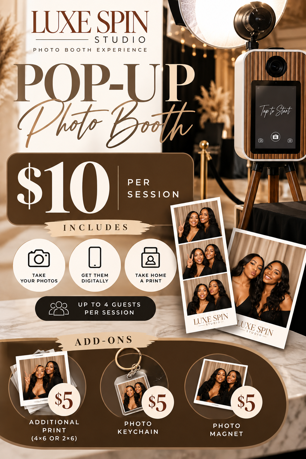 Luxe Spin Studio Pop-Up Photo Booth